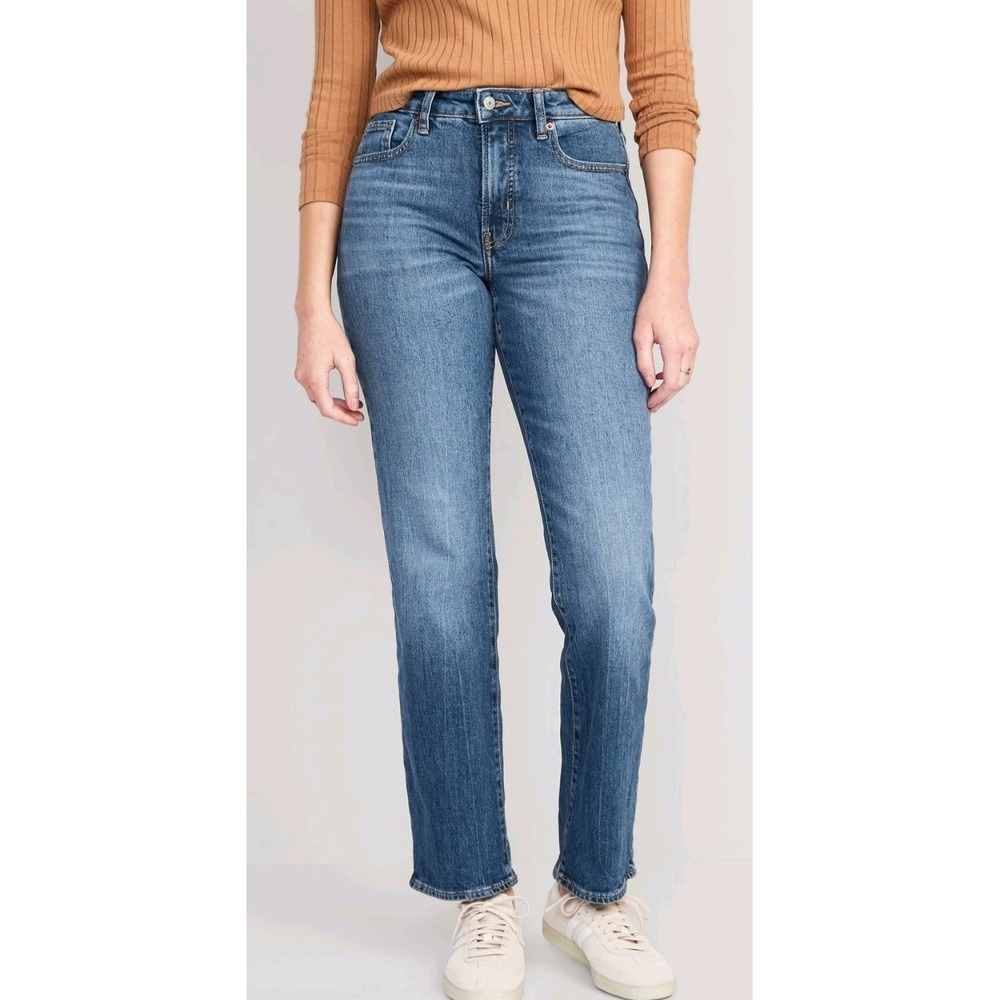 Old Navy High-Rise‎ Curvy OG Straight Blue Jeans 4 NWT 28x27